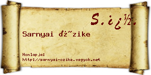Sarnyai Őzike névjegykártya